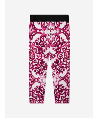 Dolce & Gabbana Girls Majolica Print Leggings in Pink prix pour 