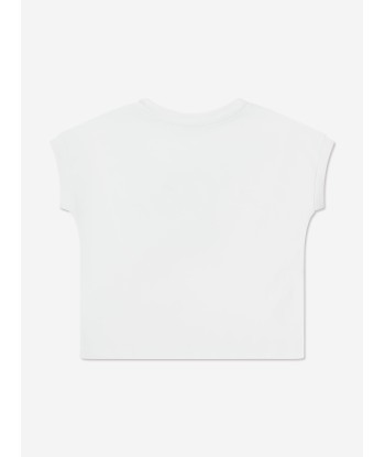 Dolce & Gabbana Girls Rose Logo T-Shirt in White Jusqu'à 80% De Réduction