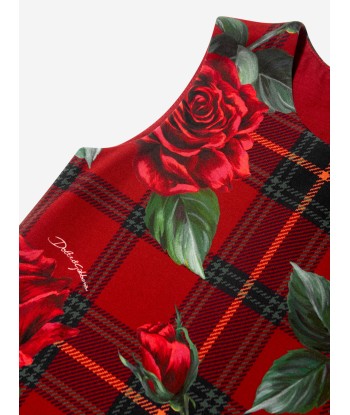 Dolce & Gabbana Girls Tartan Rose Sleeveless Dress in Red les ligaments