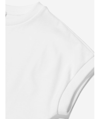 Dolce & Gabbana Girls Rose Logo T-Shirt in White Jusqu'à 80% De Réduction