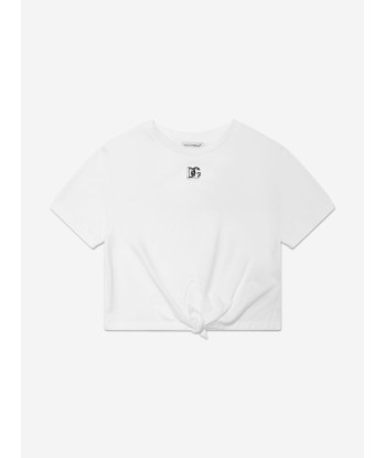 Dolce & Gabbana Girls Tie Front T-Shirt in White l'achat 