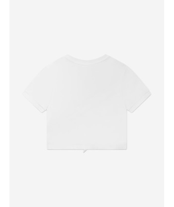 Dolce & Gabbana Girls Tie Front T-Shirt in White l'achat 