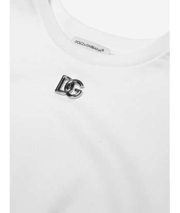 Dolce & Gabbana Girls Tie Front T-Shirt in White l'achat 