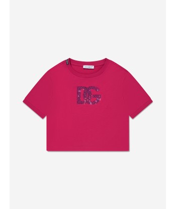 Dolce & Gabbana Girls Logo T-Shirt in Pink d'Europe débarque