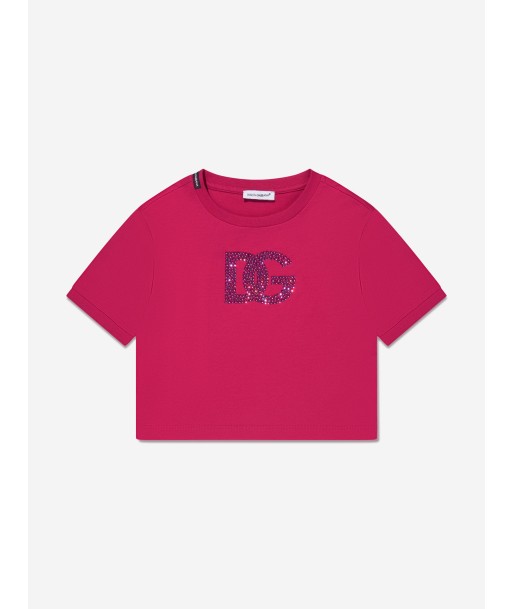 Dolce & Gabbana Girls Logo T-Shirt in Pink d'Europe débarque