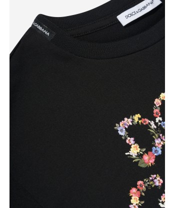 Dolce & Gabbana Girls Floral Logo T-Shirt in Black 2 - 3 jours ouvrés.