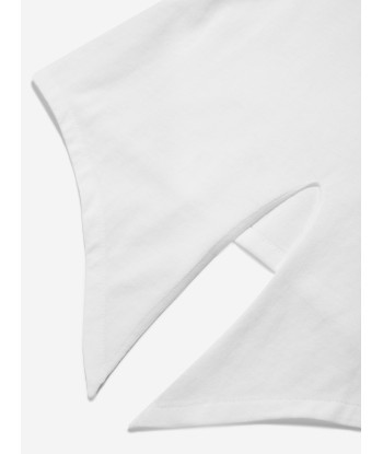 Dolce & Gabbana Girls Tie Front Logo T-Shirt in White commande en ligne