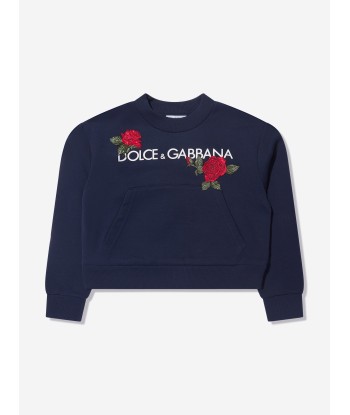 Dolce & Gabbana Girls Rose Logo Sweatshirt in Navy votre restaurant rapide dans 