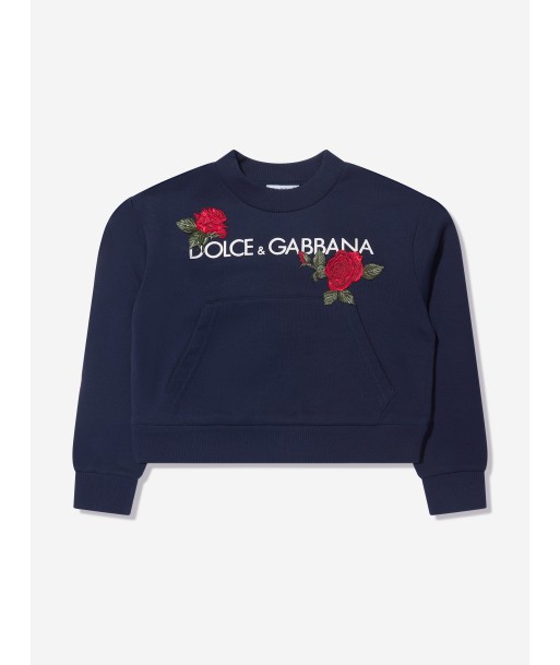 Dolce & Gabbana Girls Rose Logo Sweatshirt in Navy votre restaurant rapide dans 