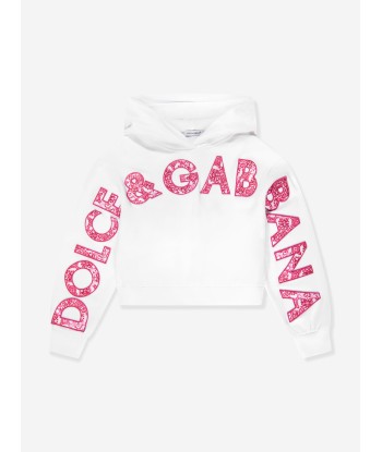 Dolce & Gabbana Girls Logo Hoodie in White vente chaude votre 