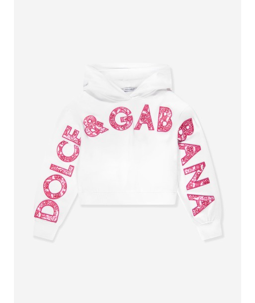 Dolce & Gabbana Girls Logo Hoodie in White vente chaude votre 