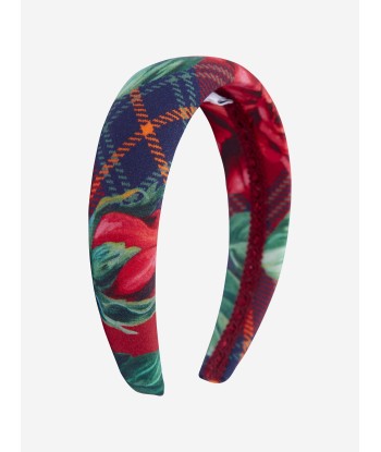 Dolce & Gabbana Girls Tartan Rose Headband in Red les ligaments