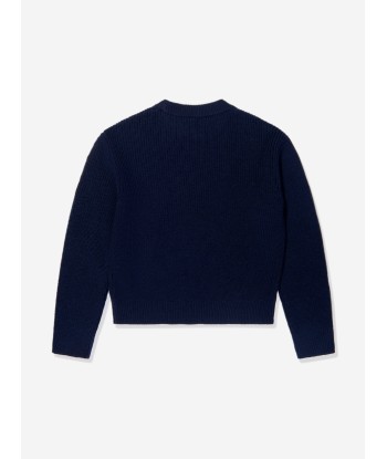 Dolce & Gabbana Girls Wool Logo Jumper in Navy Economisez 