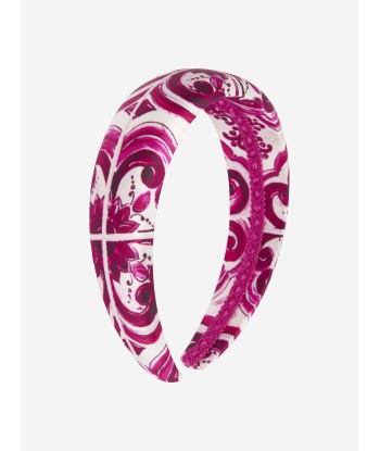 Dolce & Gabbana Girls Majolica Headband in Pink chez Cornerstreet bien 