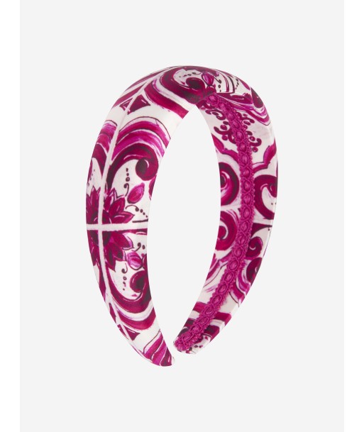 Dolce & Gabbana Girls Majolica Headband in Pink chez Cornerstreet bien 