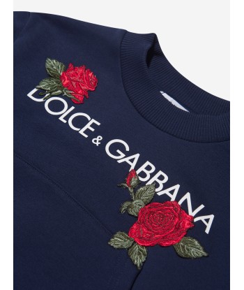 Dolce & Gabbana Girls Rose Logo Sweatshirt in Navy votre restaurant rapide dans 