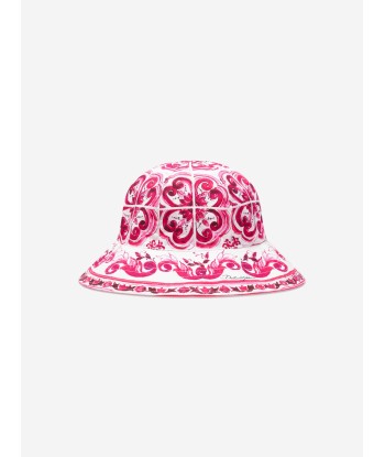 Dolce & Gabbana Girls Majolica Sun Hat in Pink Venez acheter