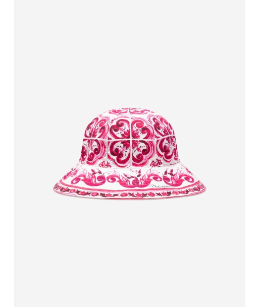 Dolce & Gabbana Girls Majolica Sun Hat in Pink Venez acheter