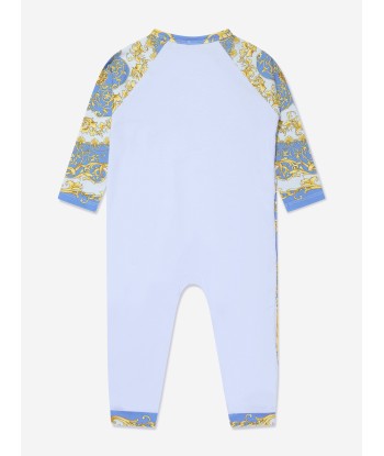 Versace Baby Boys Barocco Romper in Blue pas cher