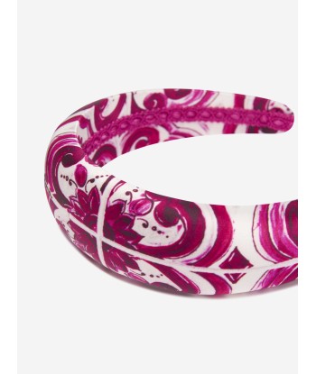 Dolce & Gabbana Girls Majolica Headband in Pink chez Cornerstreet bien 