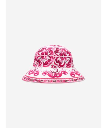 Dolce & Gabbana Girls Majolica Sun Hat in Pink Venez acheter