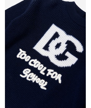 Dolce & Gabbana Girls Wool Logo Jumper in Navy Economisez 