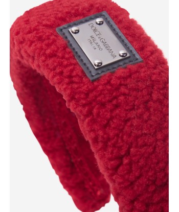 Dolce & Gabbana Girls Teddy Shearling Headband in Red meilleur choix