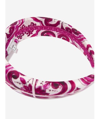 Dolce & Gabbana Girls Majolica Headband in Pink chez Cornerstreet bien 