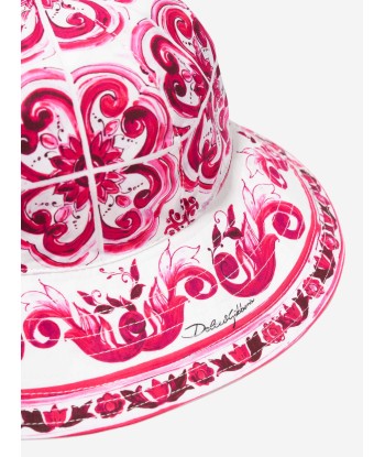 Dolce & Gabbana Girls Majolica Sun Hat in Pink Venez acheter