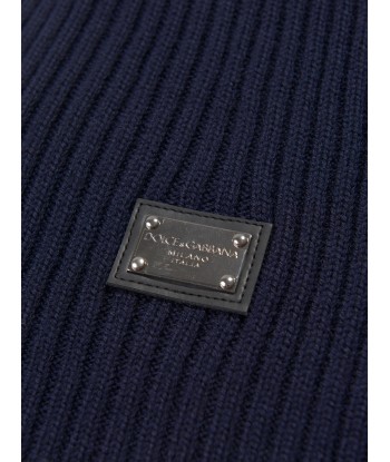 Dolce & Gabbana Boys Wool Scarf in Navy Découvrez la collection