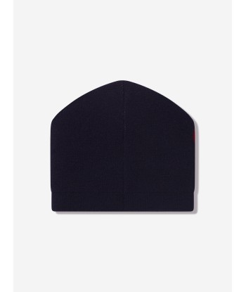 Dolce & Gabbana Boys Wool Logo Beanie Hat in Navy français