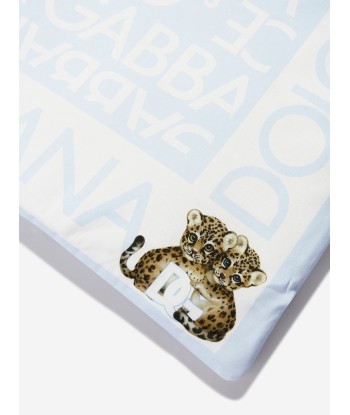 Dolce & Gabbana Baby Boys Leopard Logo Blanket in Blue hantent personnes