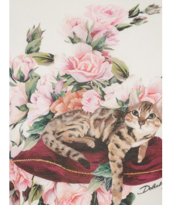 Dolce & Gabbana Girls Roses & Cat Cotton Top les ligaments