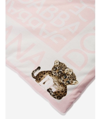 Dolce & Gabbana Baby Girls Leopard Logo Blanket in Pink la livraison gratuite