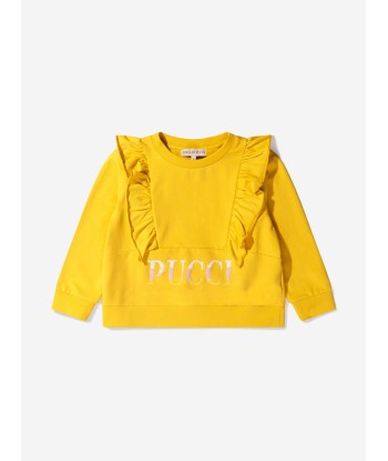 Pucci Girls Cotton Frilly Trim Logo Sweatshirt Comparez plus de prix