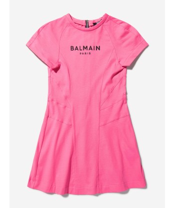 Balmain Girls Cotton Logo Dress En savoir plus