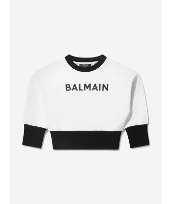 Balmain Girls Cotton Branded Sweatshirt Jusqu'à 80% De Réduction