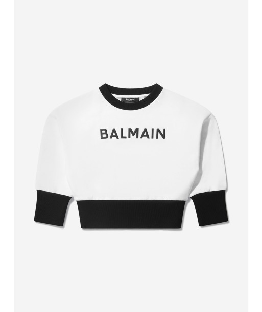 Balmain Girls Cotton Branded Sweatshirt Jusqu'à 80% De Réduction