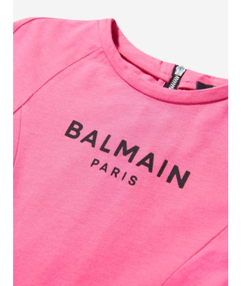 Balmain Girls Cotton Logo Dress En savoir plus