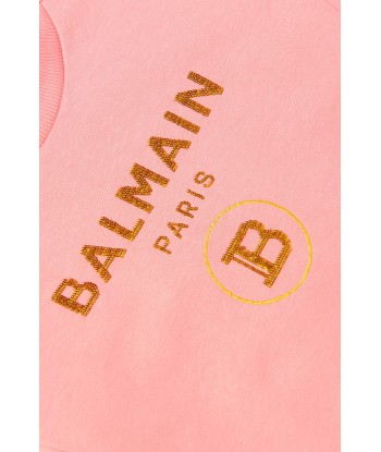 Balmain Girls Cotton Branded Dress de pas cher