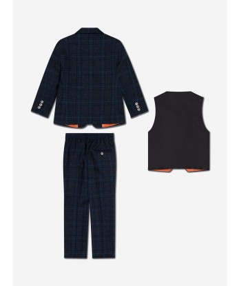 House Of Cavani Boys Cody Tweed Suit in Blue Véritable concentré