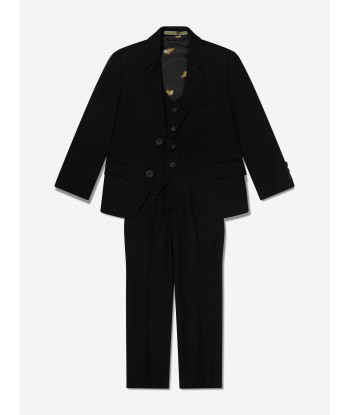 House Of Cavani Boys Marco Suit in Black brillant des détails fins