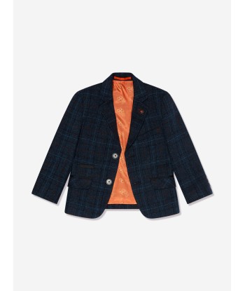 House Of Cavani Boys Cody Tweed Suit in Blue Véritable concentré