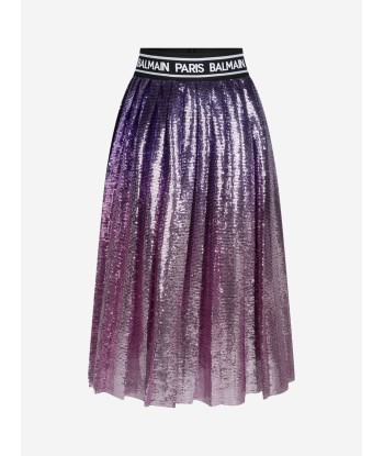 Balmain Girls Sequin Pleated Skirt Dans la société mordern