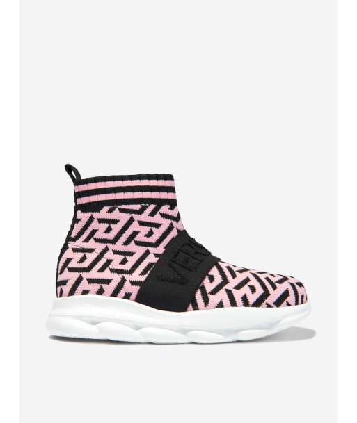 Versace Unisex Jacquard La Greca Signature Chain Reaction Sock Trainers à prix réduit toute l'année