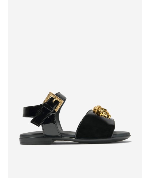 Versace Girls Patent Leather Medusa Logo Sandals Venez acheter