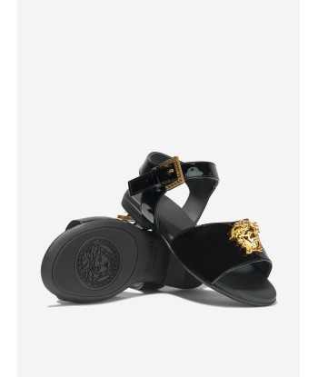 Versace Girls Patent Leather Medusa Logo Sandals Venez acheter