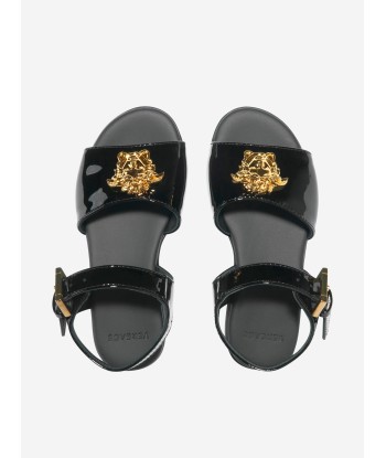 Versace Girls Patent Leather Medusa Logo Sandals Venez acheter