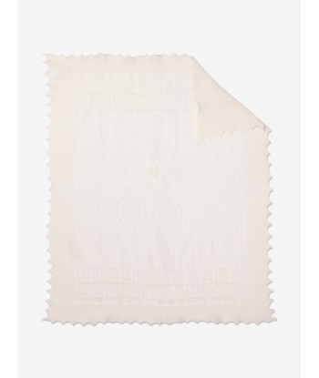 Bonpoint Baby Cotton And Wool Blanket in Ivory la livraison gratuite