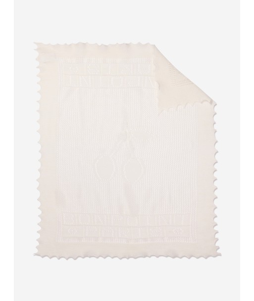 Bonpoint Baby Cotton And Wool Blanket in Ivory la livraison gratuite